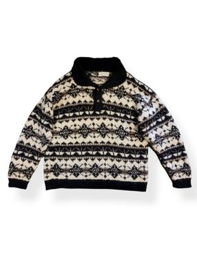 Vintage Knitted Fair Isle Sweater Size  Medium
